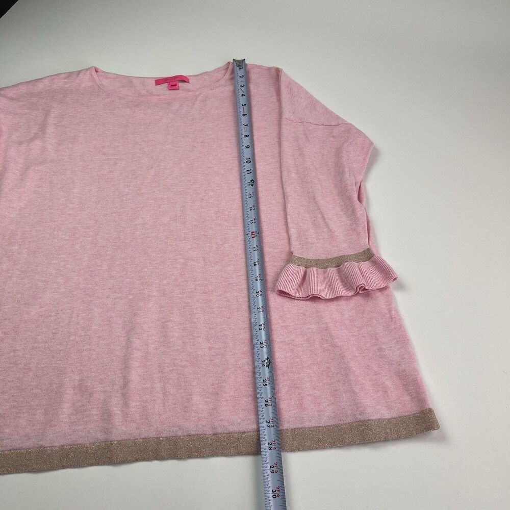 Lilly Pulitzer Charla Ruffle Sweater XL Pink Coral Reef - Picture 8 of 13